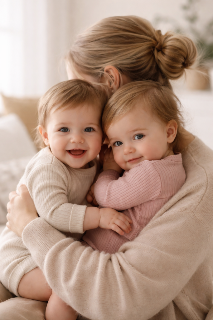 twin mom guilt moment with toddlers