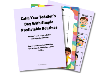 Toddler routine printable and predictable routines blog pin for reducing toddler meltdowns