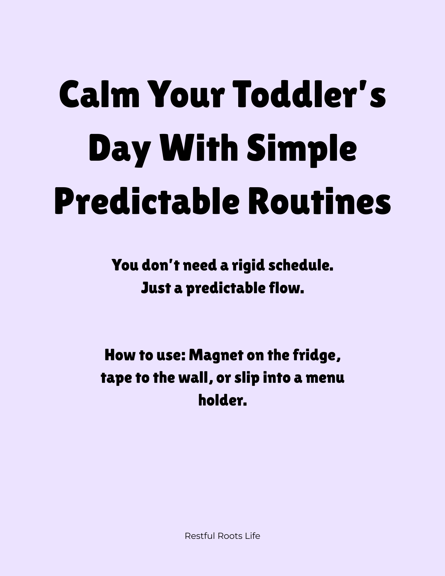 Toddler routine printable with simple predictable daily schedule for reducing meltdowns (cover mock up)